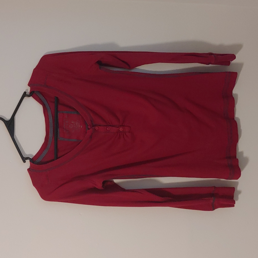 Currant 100% Cotton red long sleeve shirt buttons